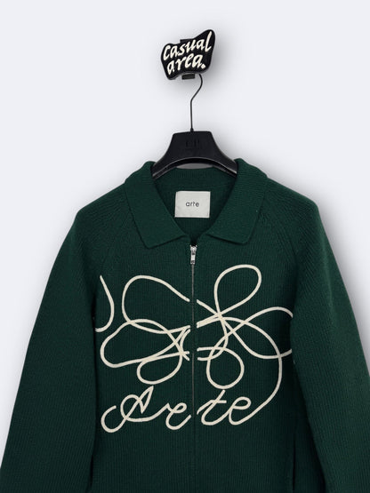Cardigan Flower Round Knit Arte - M Casual Area
