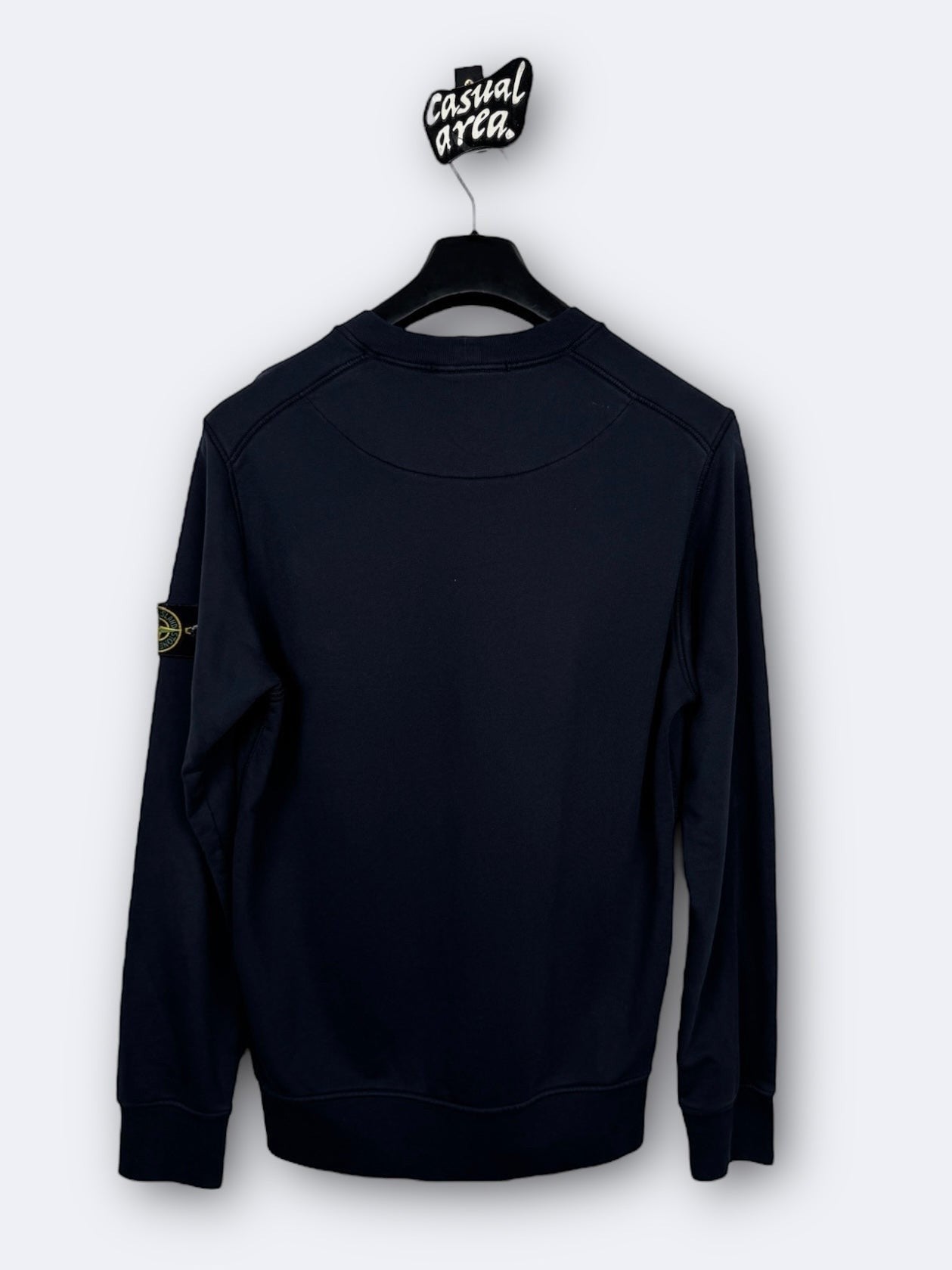 Casual Area - Sweat-shirt Stone Island bleu marine en coton avec logo sur la manche.